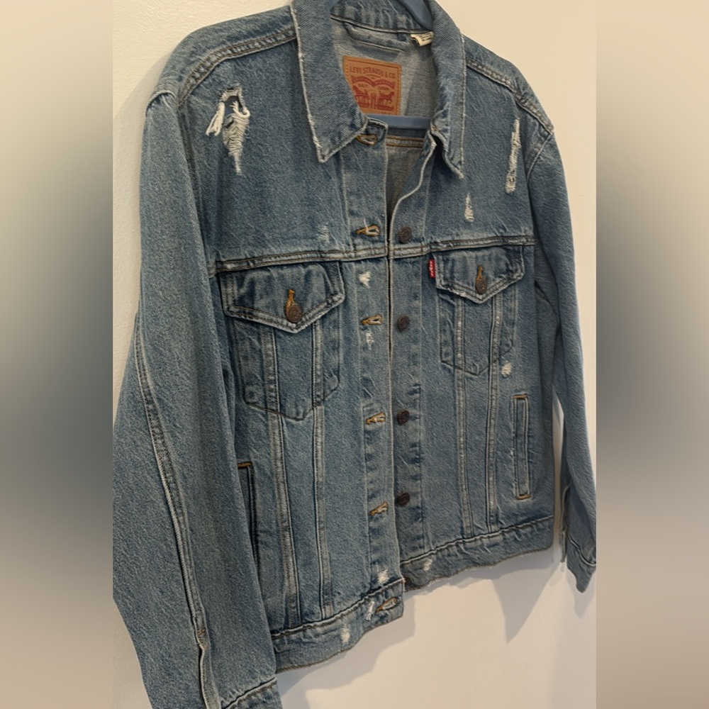 Levi's Light Blue Distressed Denim Jacket